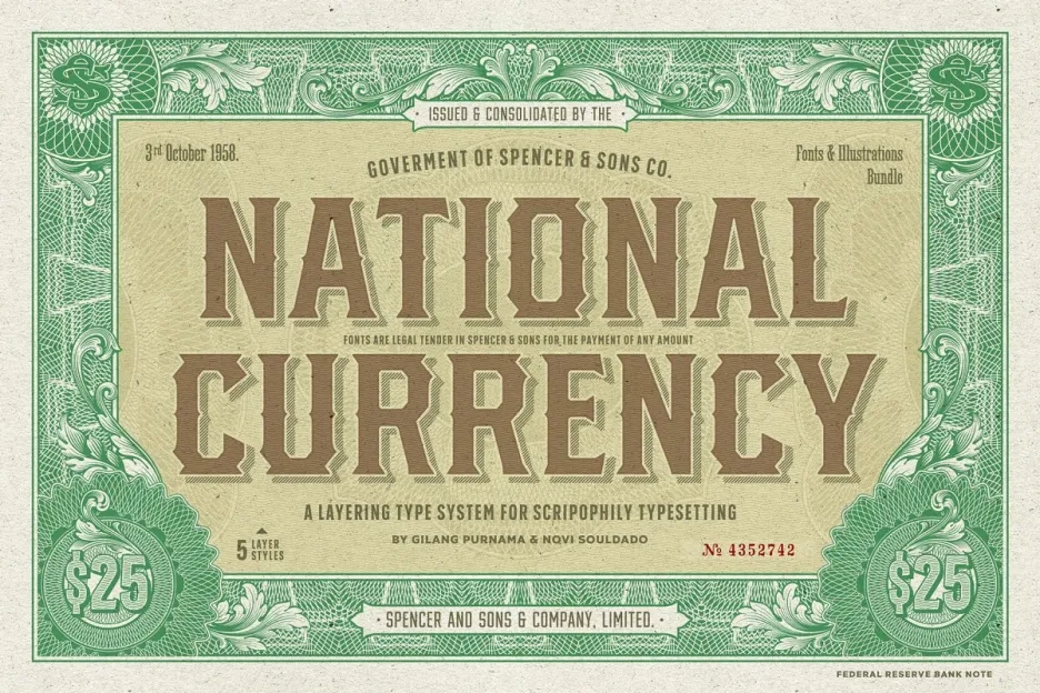 S&S National Currency Font Bundle