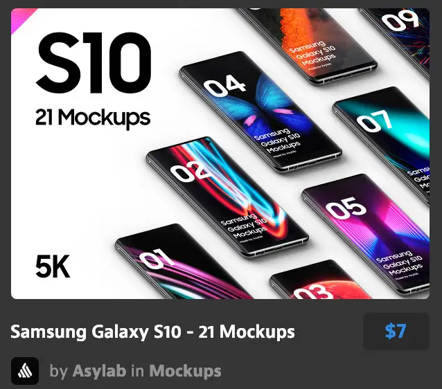 Samsung Galaxy S10 - 21 Mockups
