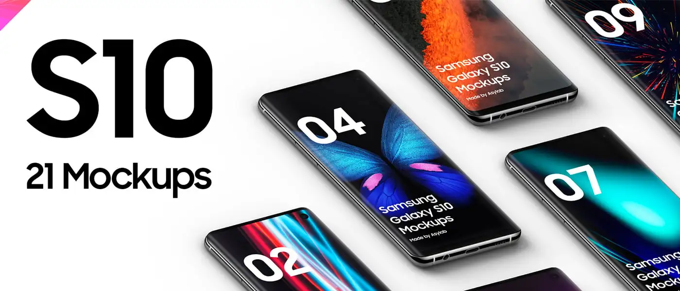 Samsung Galaxy S10 - 21 Mockups 3 samsung galaxy s10 21 mockups1
