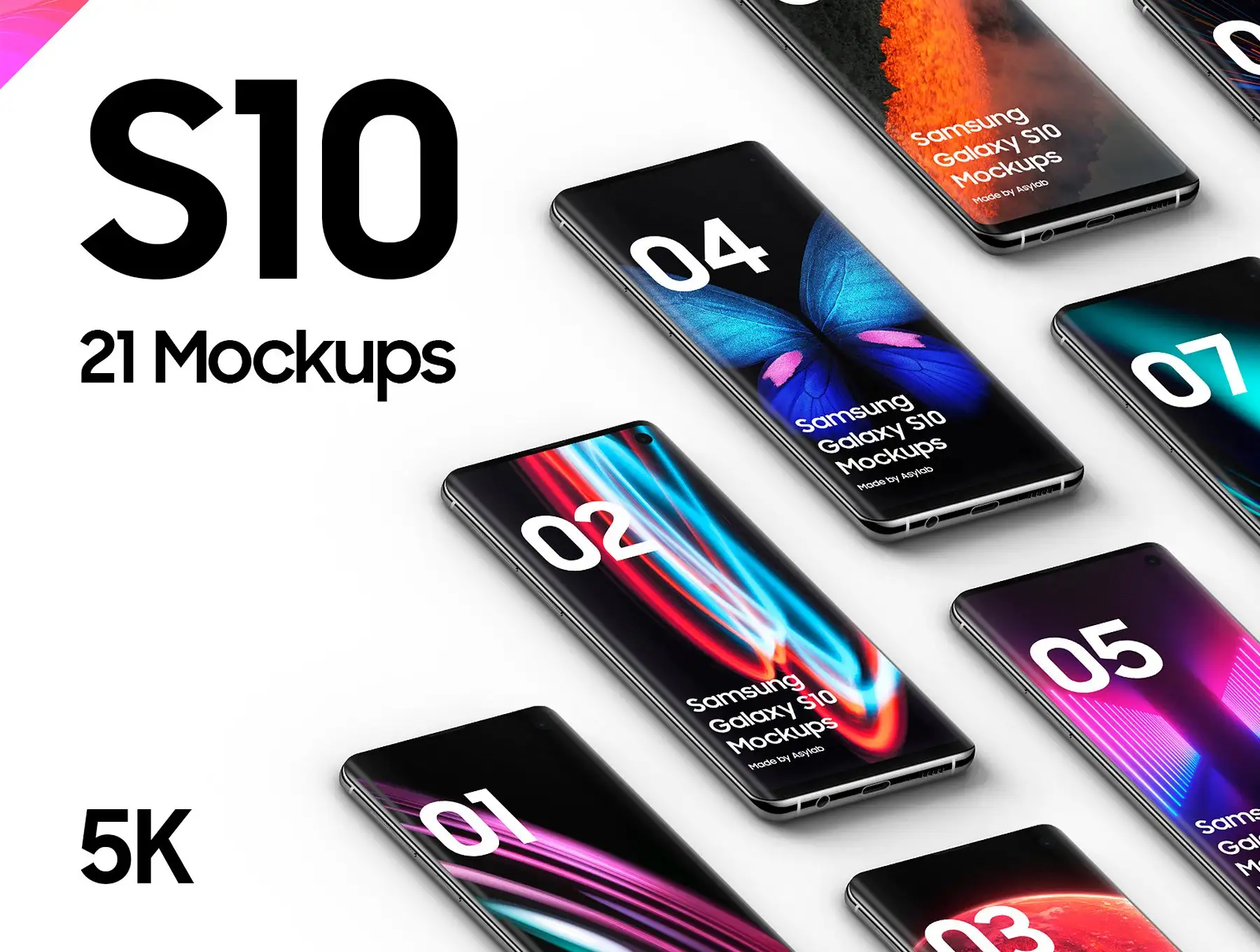 Samsung Galaxy S10 - 21 Mockups 4 samsung galaxy s10 21 mockups2