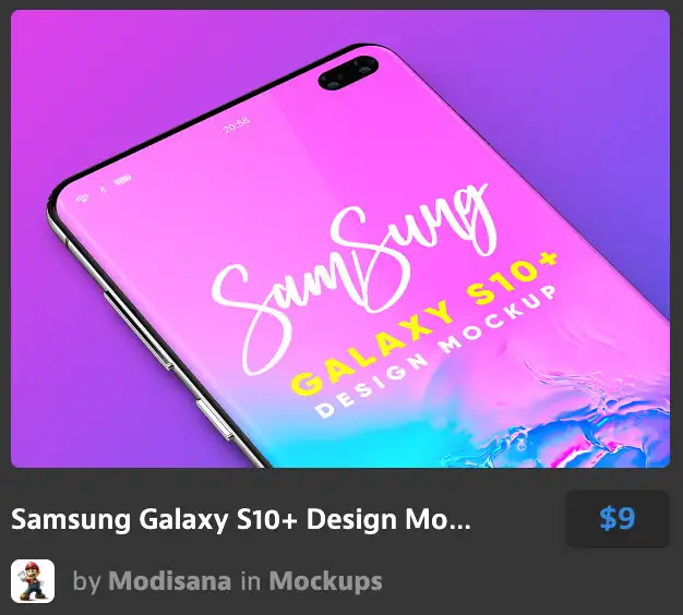 Samsung Galaxy S10+ Design Mockup 2
