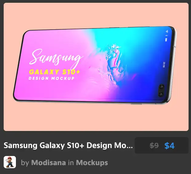 Samsung Galaxy S10+ Design Mockup 3