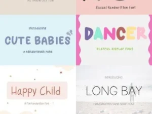 sans serif handwritten font bundle
