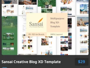 sansai creative blog xd template