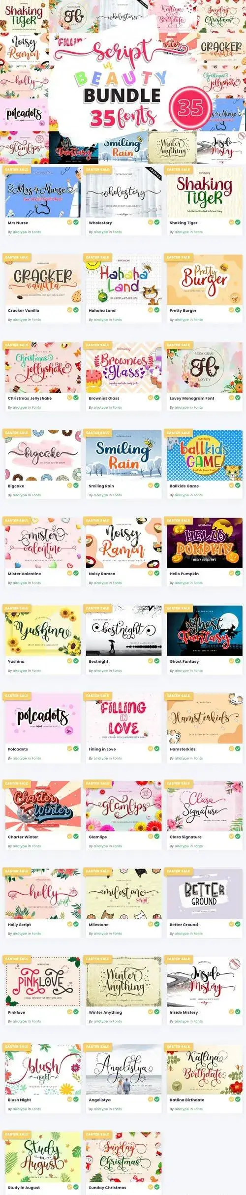 Script In Beauty Bundle – 35 Premium Fonts