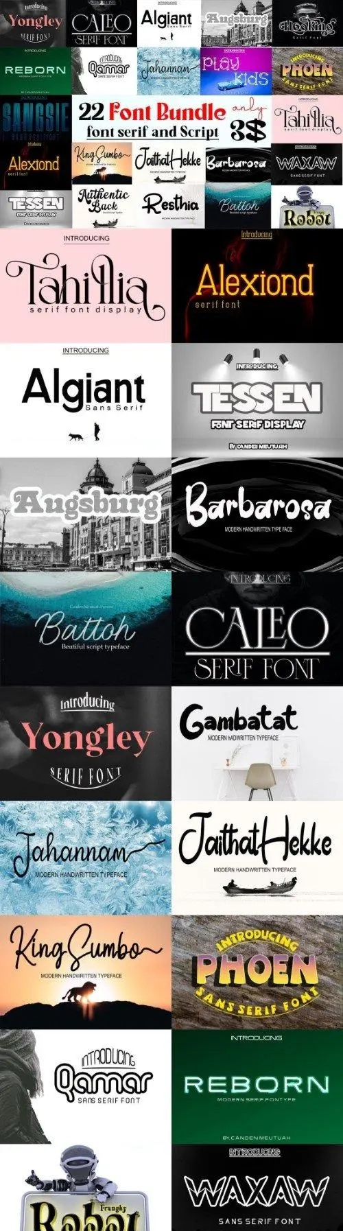 Serif Script Font Bundle – 22 Fonts