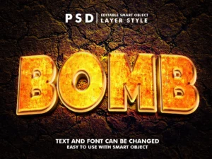 set of burn editable psd text effect 3