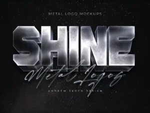 shining metal logo mockups 1