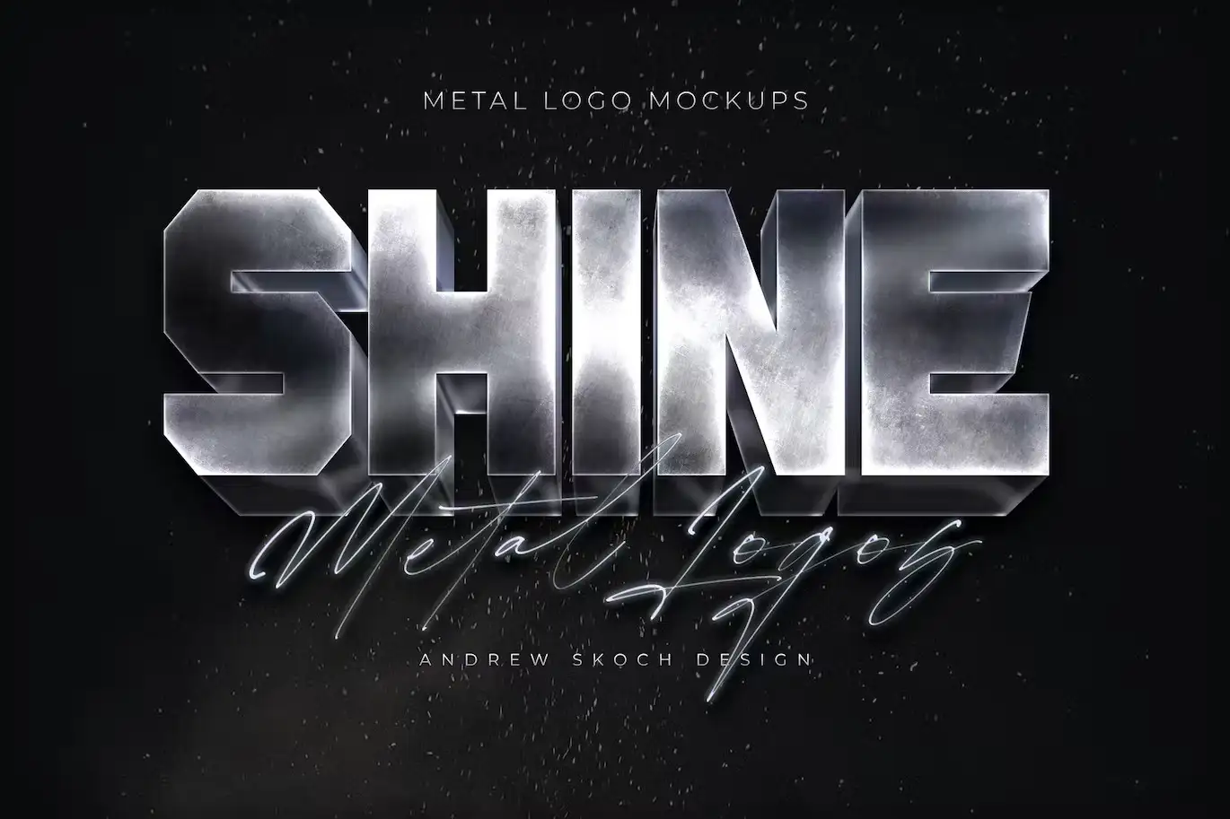 Shining Metal Logo Mockups