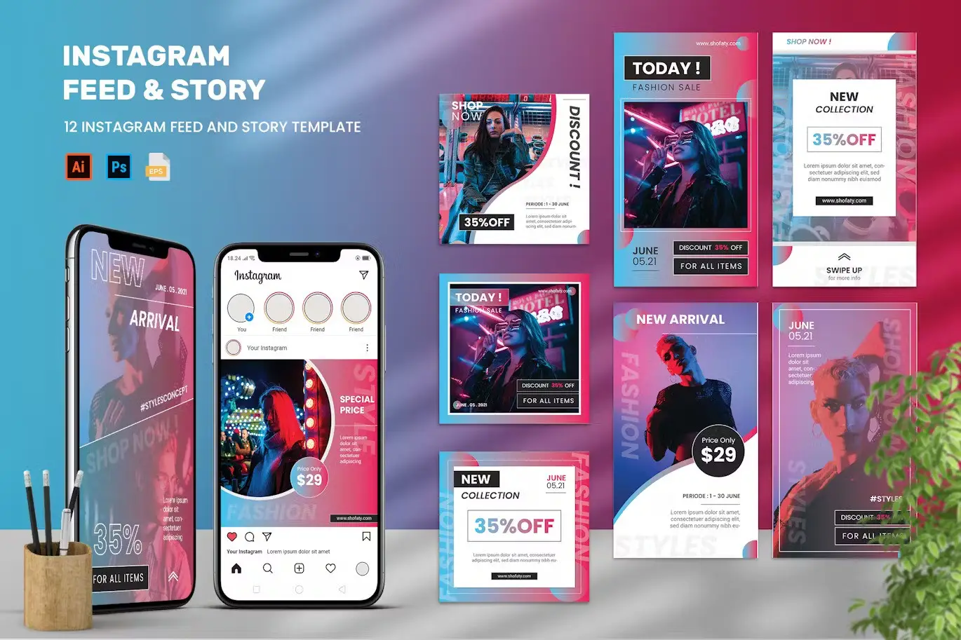 Shofaty-Instagram Feeds & Stories Pack