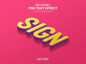 sign drown and fun 3d text effect