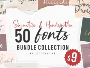 signature handwritten fonts bundle