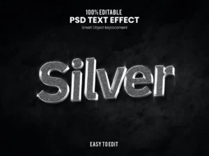 silver elegant 3d text effect