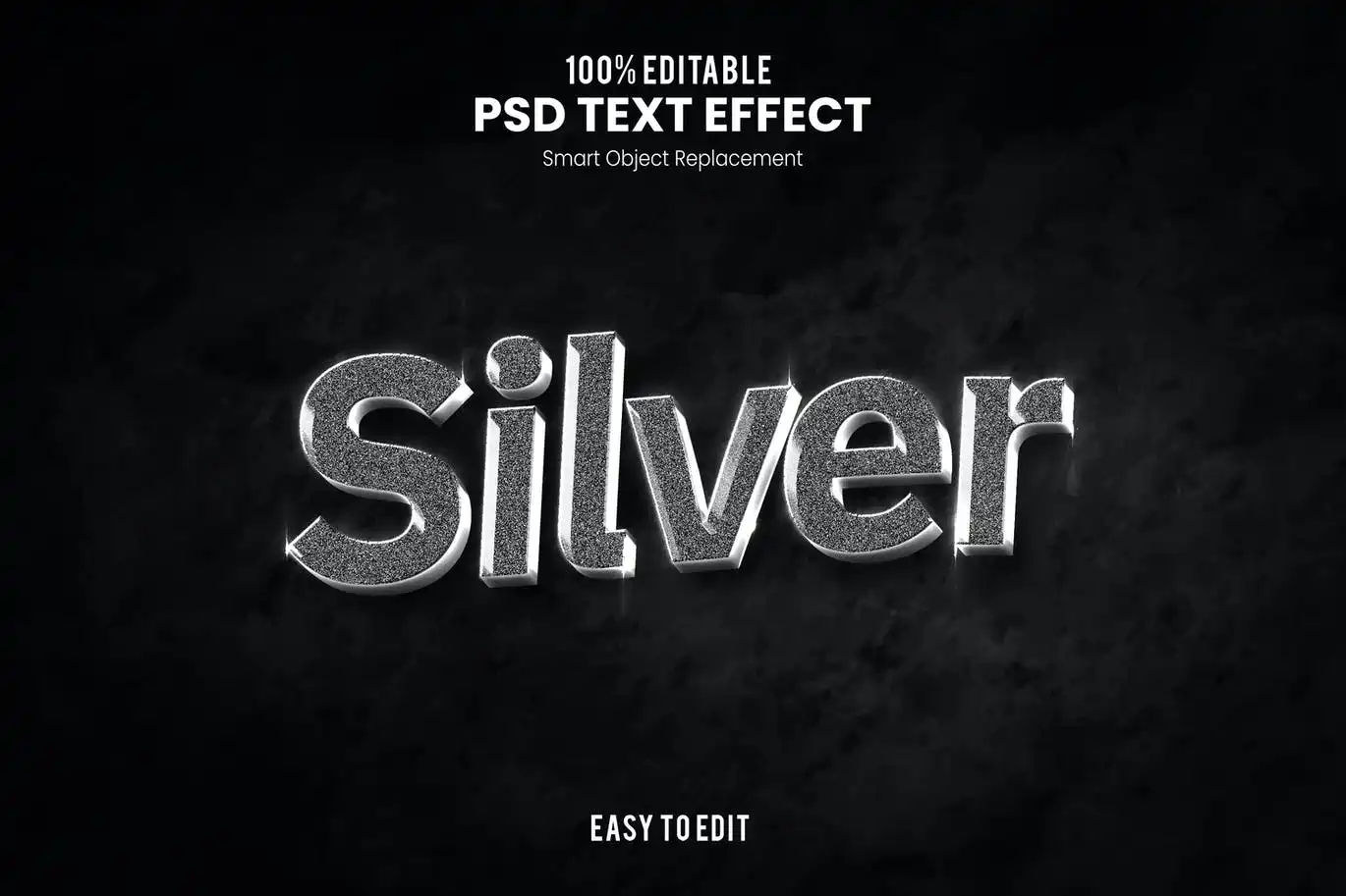 Silver-Elegant 3D Text Effect