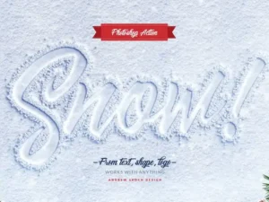 snow lettering photoshop action 2