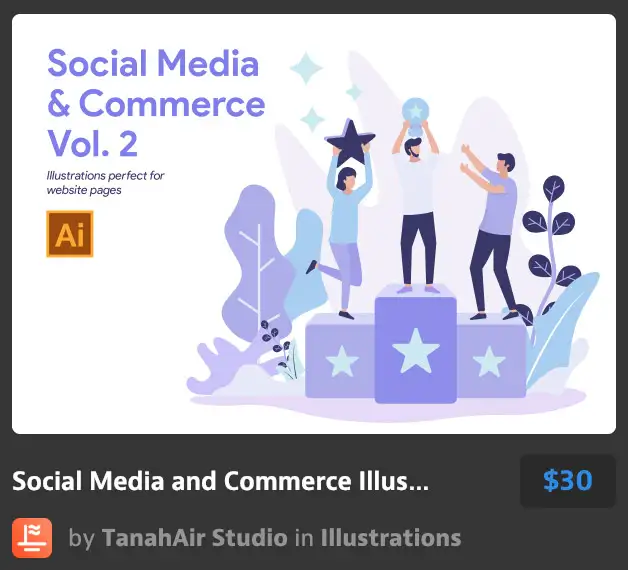 Social Media and Commerce Illustration Vol. 2