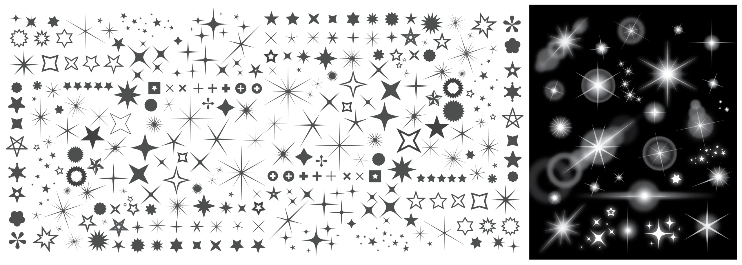 Sparkling Star Vector Glowing Star Light Effect