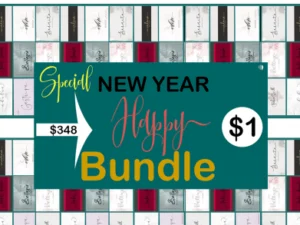 special new year happy font bundle