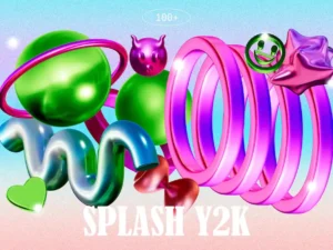 splash y2k 3d abstract retro shapes
