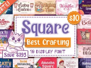 square bundle 18 best crafting display fonts