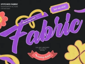 stitched fabric photoshop action 6