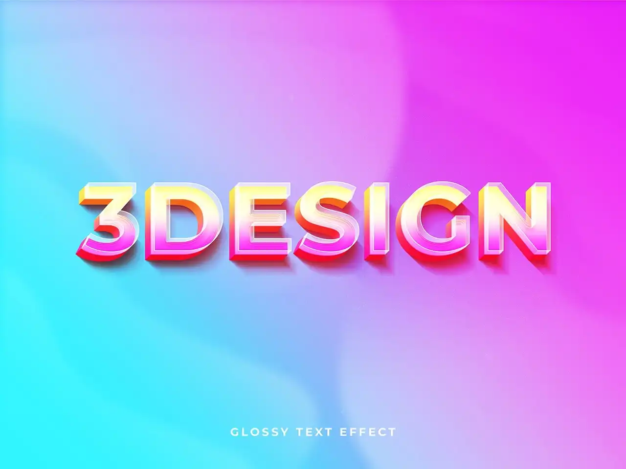 Stripes 3D Shadow Text Effect