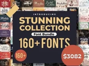 stunning font bundle 166 premium fonts