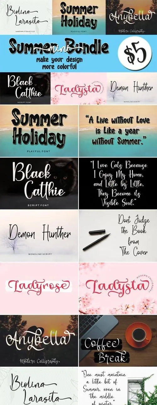 Summer Bundle – 6 Premium Fonts