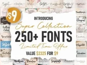 super collection font bundle 258 premium font 3
