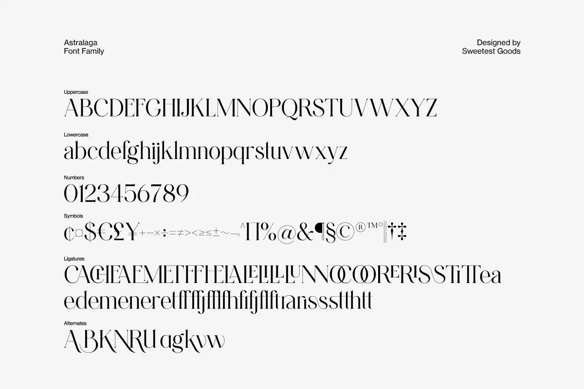Sweetest Goods Astralaga Font Family