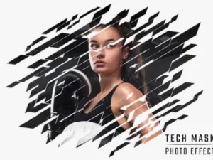 tech stroke masking portrait photo effect mockup