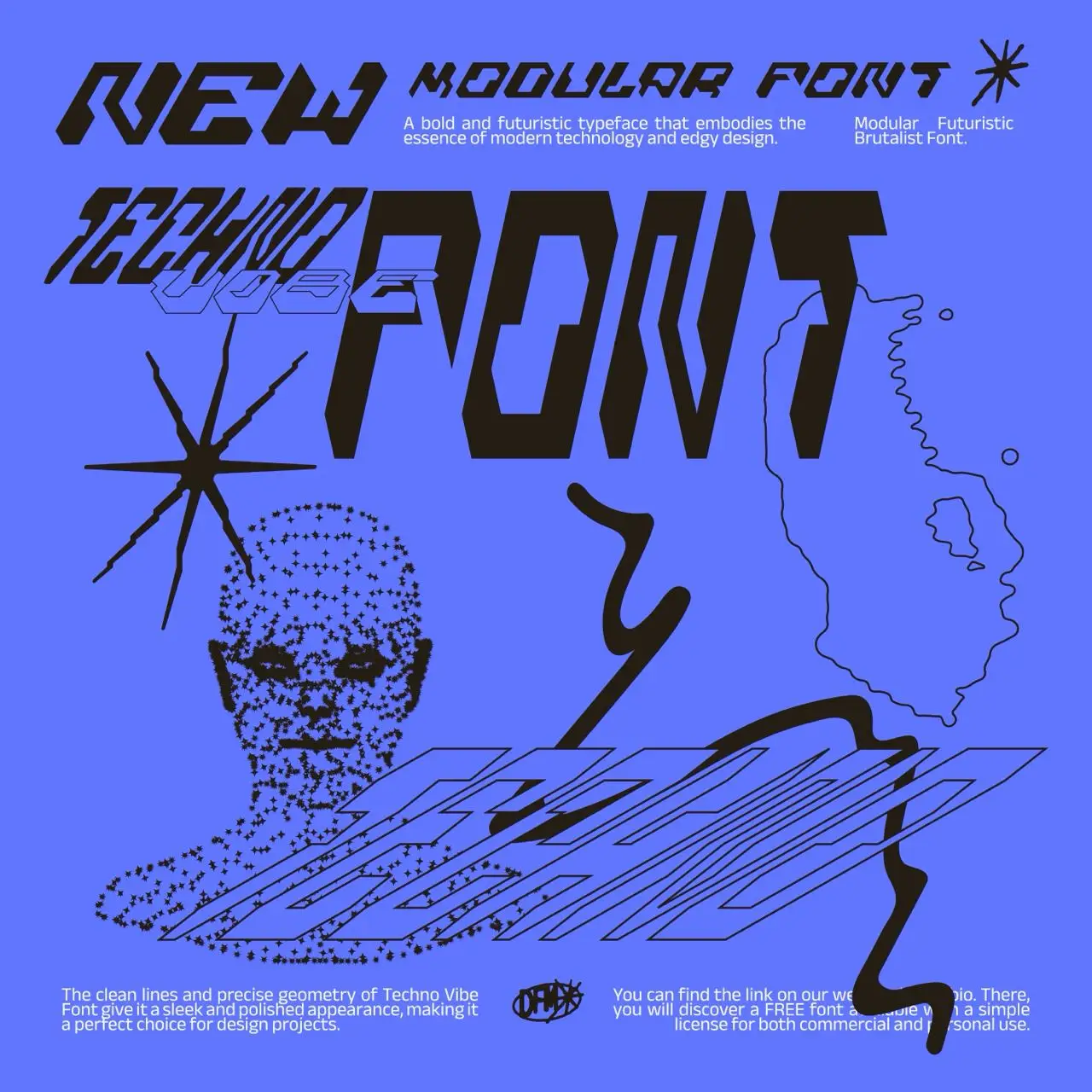 Techno Vibe Font-Modular Futuristic Brutalist Font