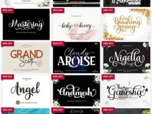 the best seller font bundle 38 premium fonts