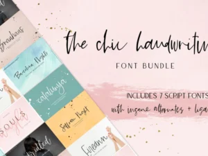 the chic handwriting font bundle