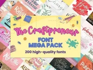the craftpreneur mega pack 200 premium fonts