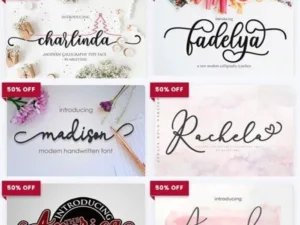 the curly font bundle 37 premium fonts