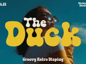 the duck groovy retro font by shakira studio