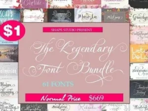 the legendary font bundle 61 premium fonts