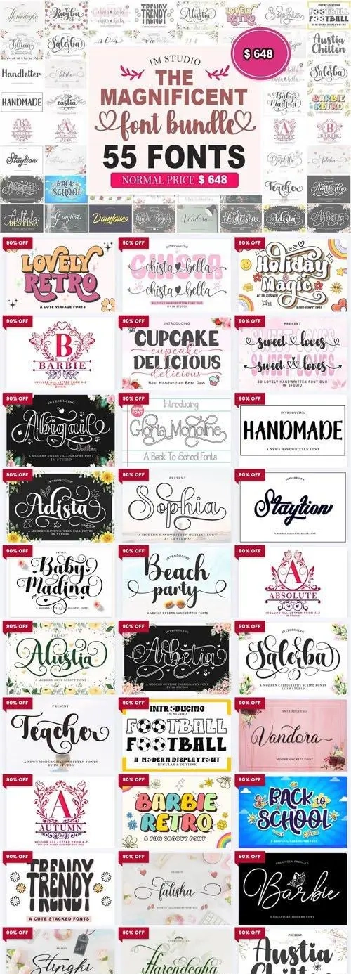 The Magnificent Font Bundle – 55 Premium Fonts