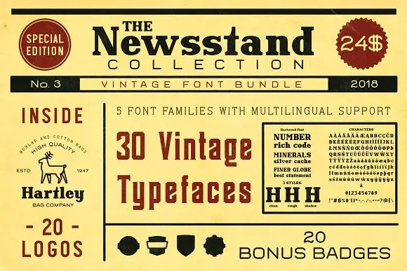 The Newsstand Font Collection