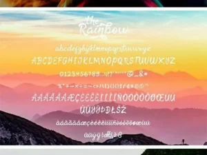 the rainbow modern calligraphy font