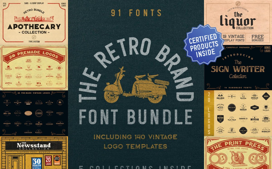 The Retro Brand Font Bundle 3590884 Vfx