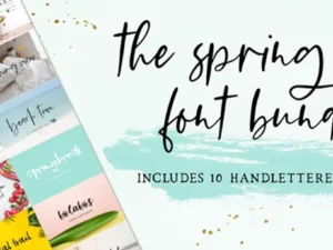 the spring font bundle 10 handlettered fonts 2