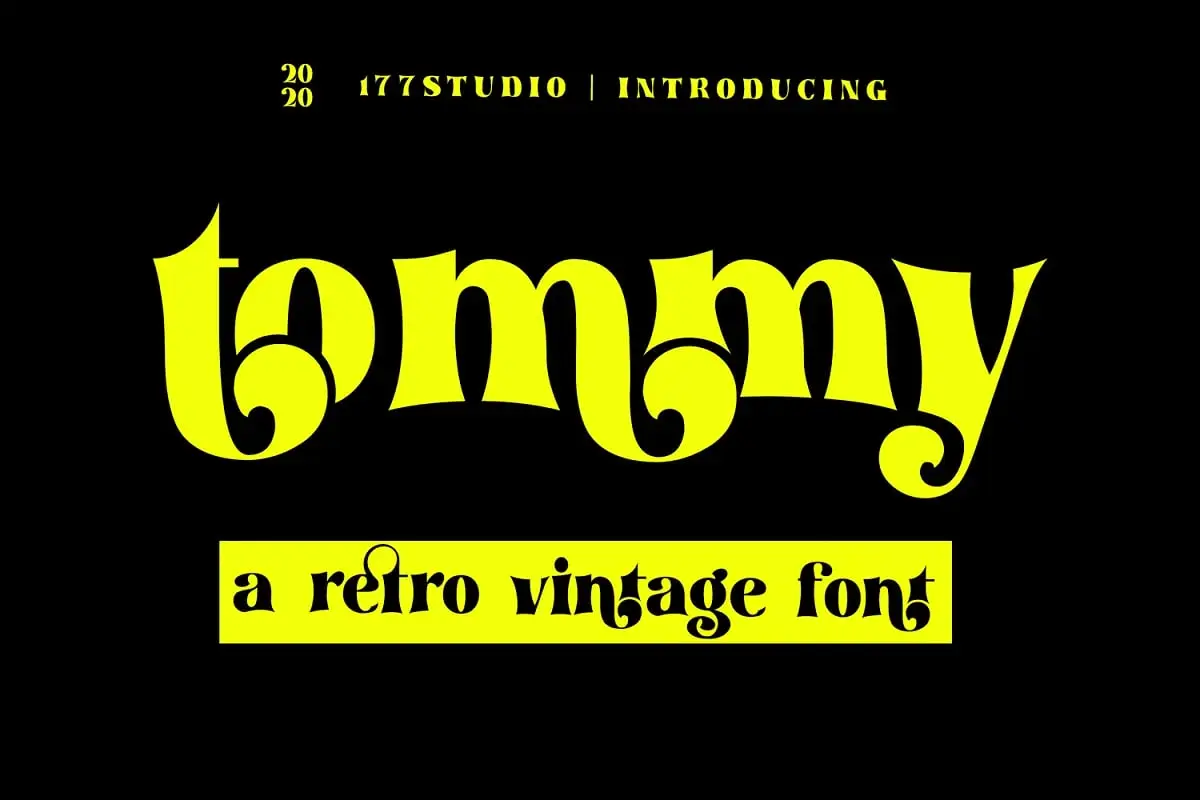 Tommy-Retro Vintage Typeface By © 177 Studio