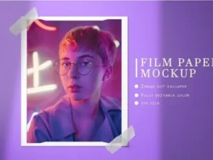 top view simple minimalist moodboard photo polaroid mockup 9
