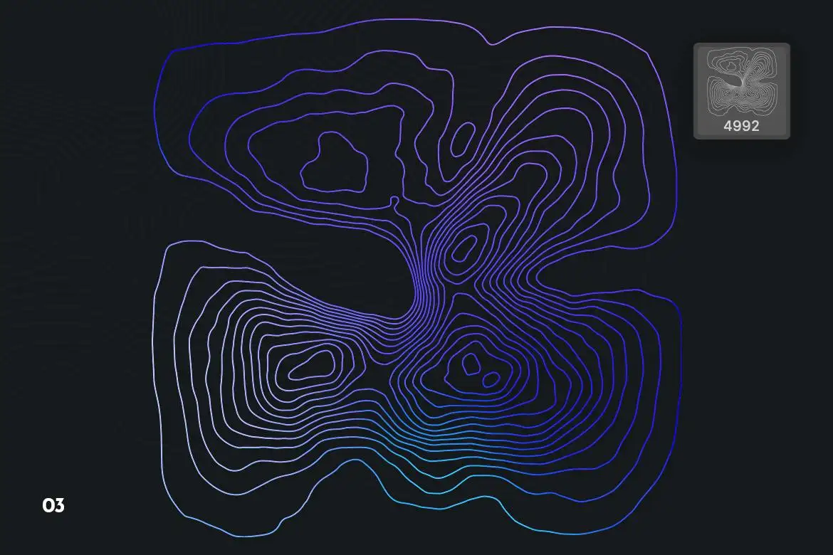 Topographic Map Photoshop Brushes