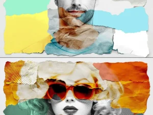torn paper collage effect 2