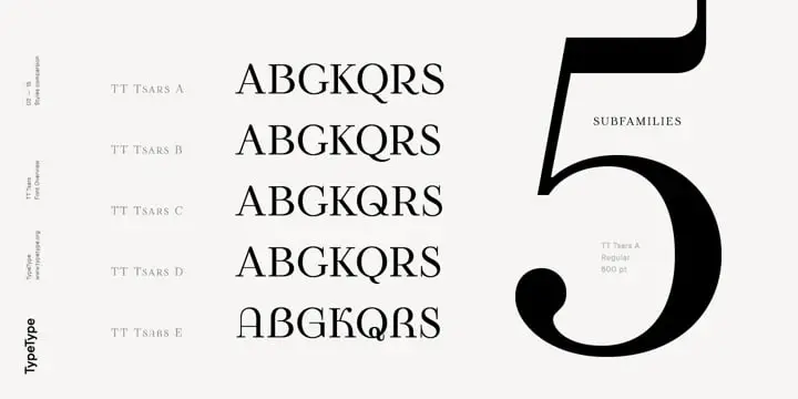 Tt Tsars Font Family (C) Typetype-Extended Latin & Cyrillic 4 tt tsars font family c typetype extended latin cyrillic 2