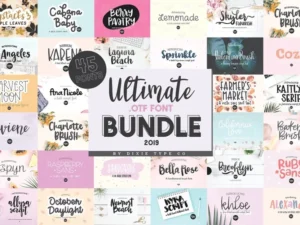 ultimate otf font bundle 45 fonts
