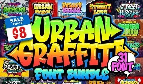 Urban Graffiti Font Bundle